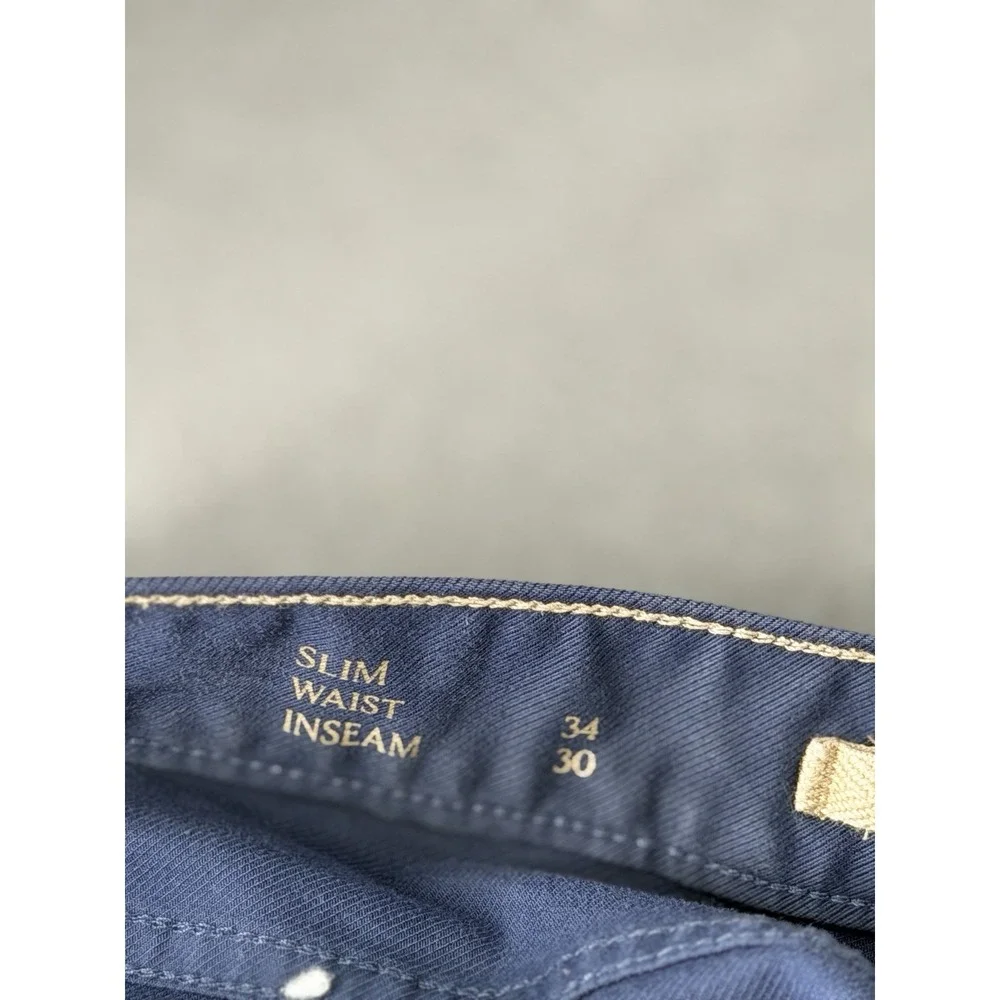 Banana Republic Slim Traveler Pants Mens 34x30 Slate Blue Stretch Office